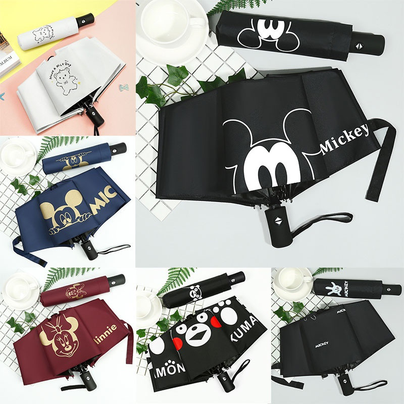 ร่มไวนิลอัตโนมัติ มิกกี้ มินนี่ กันแดดกันฝน ลายการ์ตูน คิตตี้ คุมะมง 30%