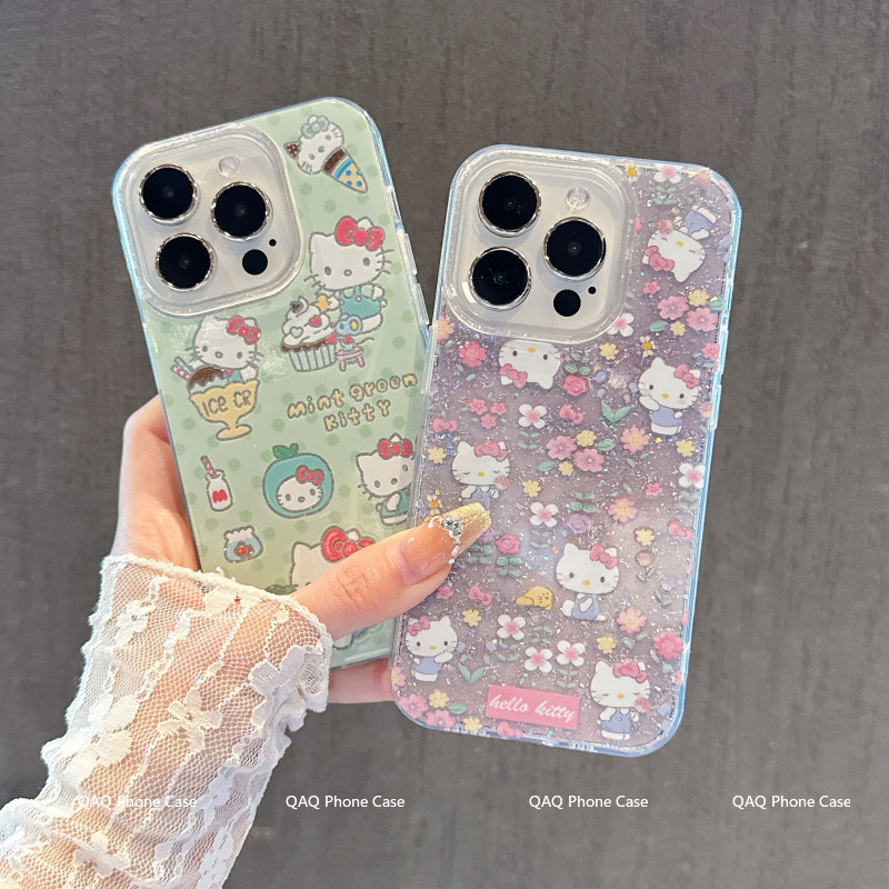 เข้ากันได้กับ ไอโฟน16 ไอโฟน 15 Pro Max iPhone 13 ไอโฟน11 เคสโทรศัพท์กลิตเตอร์ขั้นสูง DLSFK079&080