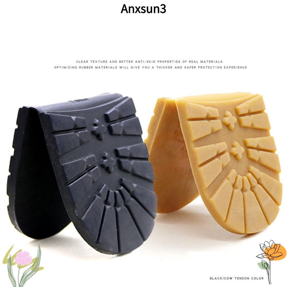 ANXSUN3 สติกเกอร์แผ่นรองรองเท้า 1 คู่, ชิ้นส่วนรองเท้ายางกันลื่นแบบมีกาวในตัว, ตัวป้องกันพื้นที่ทนต่อการสึกหรอ DIY เปลี่ยนแผ่นนอกวัสดุซ่อม