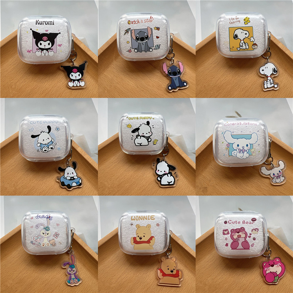 เคสการ์ตูนสําหรับ Samsung Galaxy Buds FE / Live / Pro / 2 / 2 Pro พร้อมพวงกุญแจ