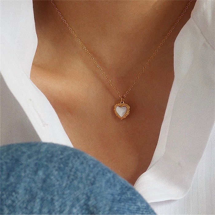 JT8 Love2Self X035 ไม่สนิมสแตนเลสสร้อยคอ Vintage Lolita Patterned Heart สร้อยคอผู้หญิง Non Tarnish ส