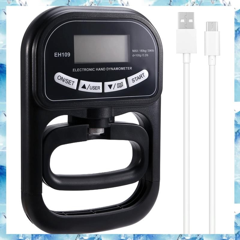 [ ] 265 Lbs / 120Kgs Hand Dynamometer Grip Strength Trainer-Electronic Hand Grip Strength Tester Gri