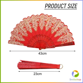 พัดลมคลาสสิก พัดจีนพัดสไตล์วินเทจ สง่างามและคลาสสิก พัดลม พัดพับ 1ชิ้น Folding fan