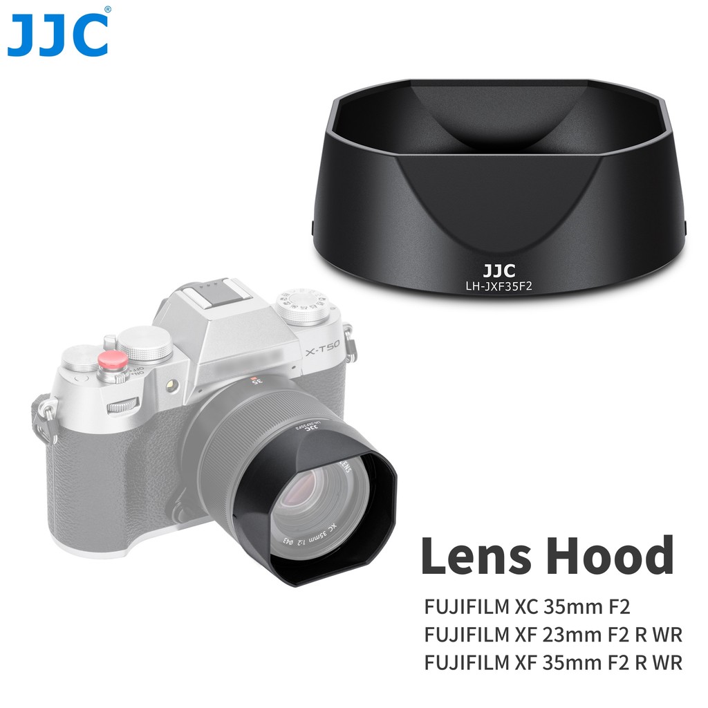JJC Lens Hood เลนส์สําหรับ FUJI กล้อง Fujifilm XC 35mm F2/ XF 23mm F2 R WR/ XF 35mm F2 R WR เลนส์ Sh
