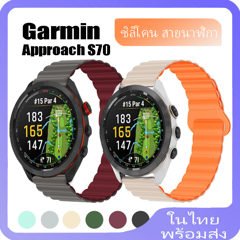 สายซิลิโคนสําหรับ garmin approach s70 Magnetic Loop สร้อยข้อมือสําหรับ garmin approach s70 band อุปก