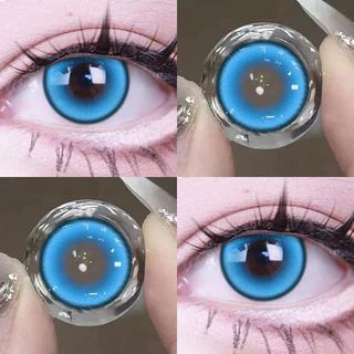 JEWELENS 1 คู่อะนิเมะคอสเพลย์คอนแทคเลนส์สีสีฟ้านักเรียนฮาโลวีน Softlens