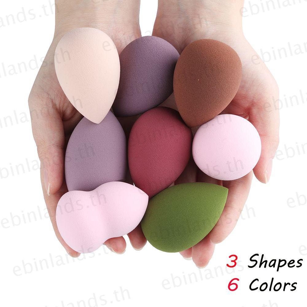 EBINLANDS 1 Pc ฟองน้ําแต่งหน้าหลายสี Waterdrop เครื่องมือเครื่องสําอาง Foundation พัฟแป้ง