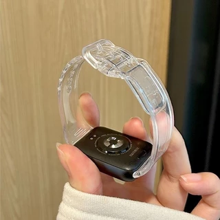 【สาย+เคส】TPU Watchband สําหรับ Redmi Watch 4 / 5 สาย Xiaomi Band 9 Pro / 8 Pro โปร่งใสเปลี่ยนสีสร้อยข้อมือข้อมือสําหรับ
