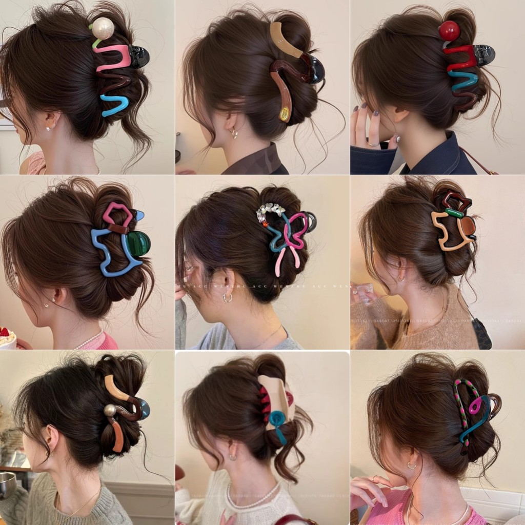 กิ๊บติดผม ขนาดใหญ่ สำหรับผู้หญิง ดีไซน์คล้ายโดเรมอน สีตัดกัน กิ๊บติดผม สไตล์ฉลาม เครื่องประดับผม แบบ