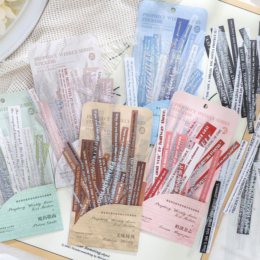 40 ชิ้น Vintage สมุดสติกเกอร์คําคมและสติกเกอร์คําสําหรับ Journaling Junk Journal Scrapbooking Planne