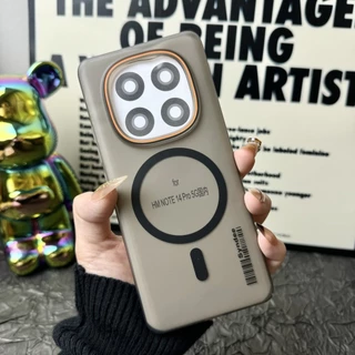 เคสโทรศัพท์แม่เหล็กสำหรับ Xiaomi Redmi Note 15 14 Pro Plus 14C 14R 13 Pro+ 5G 4G Magnetic magnet Case เคสป้องกันการกระแทกแบบด้านลายบาร์โค้ดสร้างสรรค์