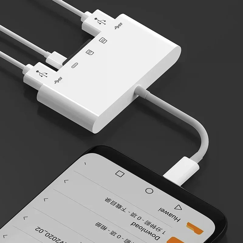 5 In 1 SD Card Reader USB HUB สําหรับ iP USB 3.0 ประเภท C ถึง SD TF Card Memory Reader แฟลชไดรฟ์ OTG