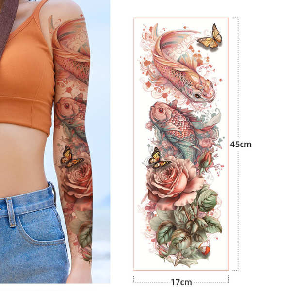 แทททูกันน้ำ แทททู tattoo สติกเกอร์รอยสักที่มีสีสัน, แขนดอกไม้ของผู้ชายและผู้หญิงกันน้ําได้ยาวนาน, คว