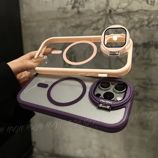 วงเล็บเลนส์กระจกที่มองไม่เห็นเคสดูดแม่เหล็กสําหรับ ไอโฟน 16 15 14 13 12 11 มือโปร สูงสุด บวก ปลอกโปร่งใสสูงอะคริลิแม่เหล็กฮาร์ดปกสําหรับ ไอโฟน16โปรแม็กซ์ หม