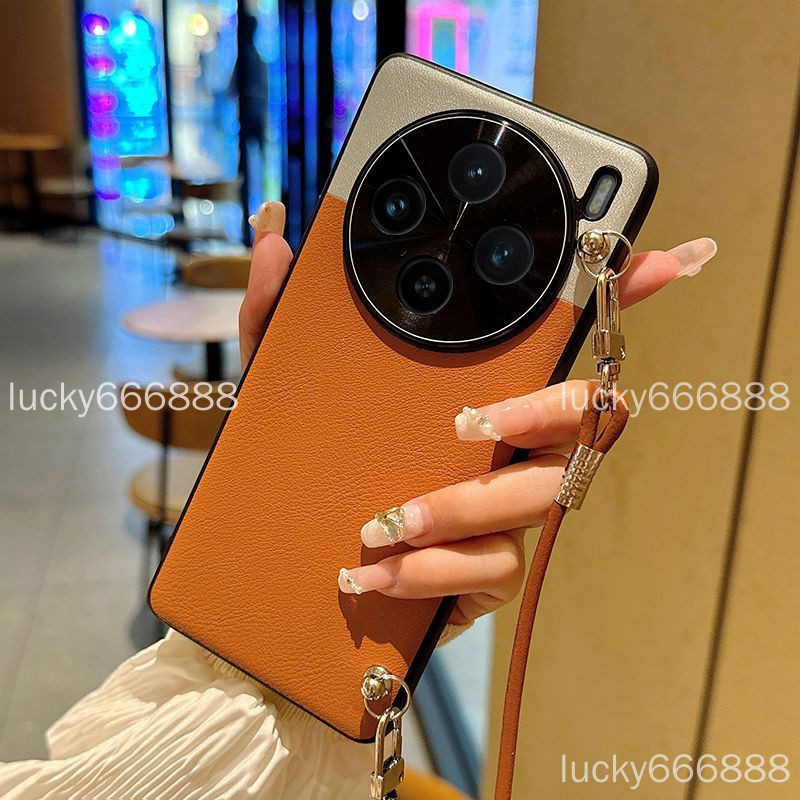ฟรีฟิล์มด้านหลัง OPPO find X8 Pro เคสโทรศัพท์ find x8pro Crossbody Desert Silver Moon หนัง Grain รวมทุกอย่างป้องกันกรณีป้องกันกรณี