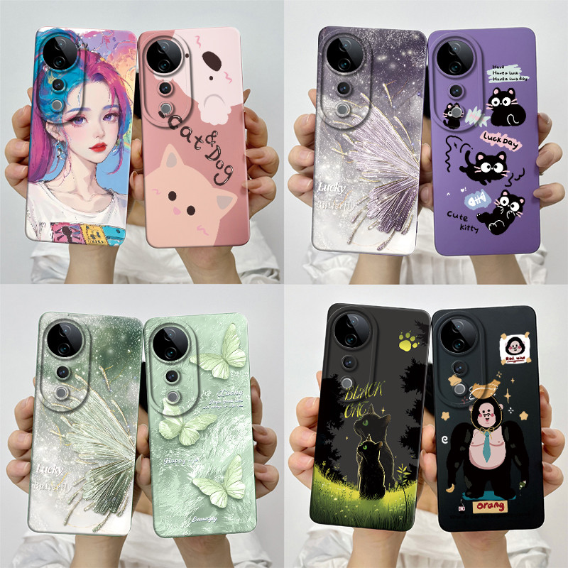 สําหรับ Vivo V40 5G V2348 เคสโทรศัพท์ VIVOV40 5G ซิลิโคนอ่อนนุ่มหวานทาสีป้องกันปกหลังน่ารักการ์ตูนพิมพ์ปลอกเปลือกกันกระแทก
