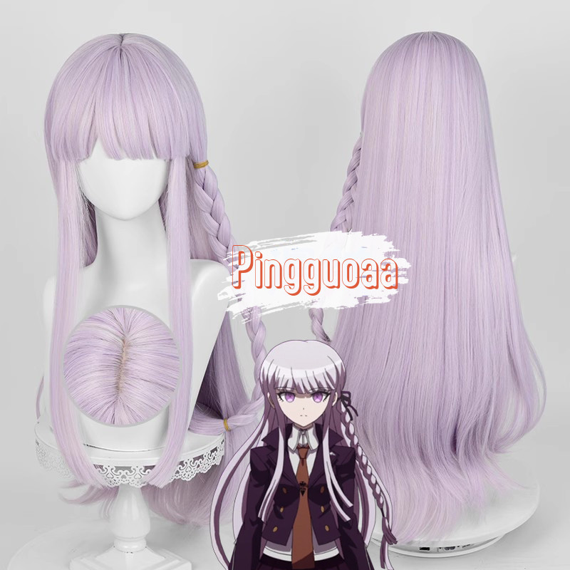 【Manmei】Anime Danganronpa Kyoko Kirigiri Cosplay Wig 80cm Long Heat Resistant Synthetic Hair