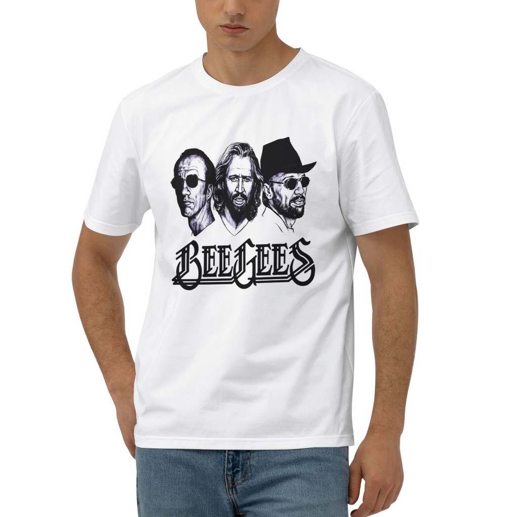 เสื้อยืดผ้าฝ้าย Bee Gees ทรงหลวมสําหรับผู้ชาย