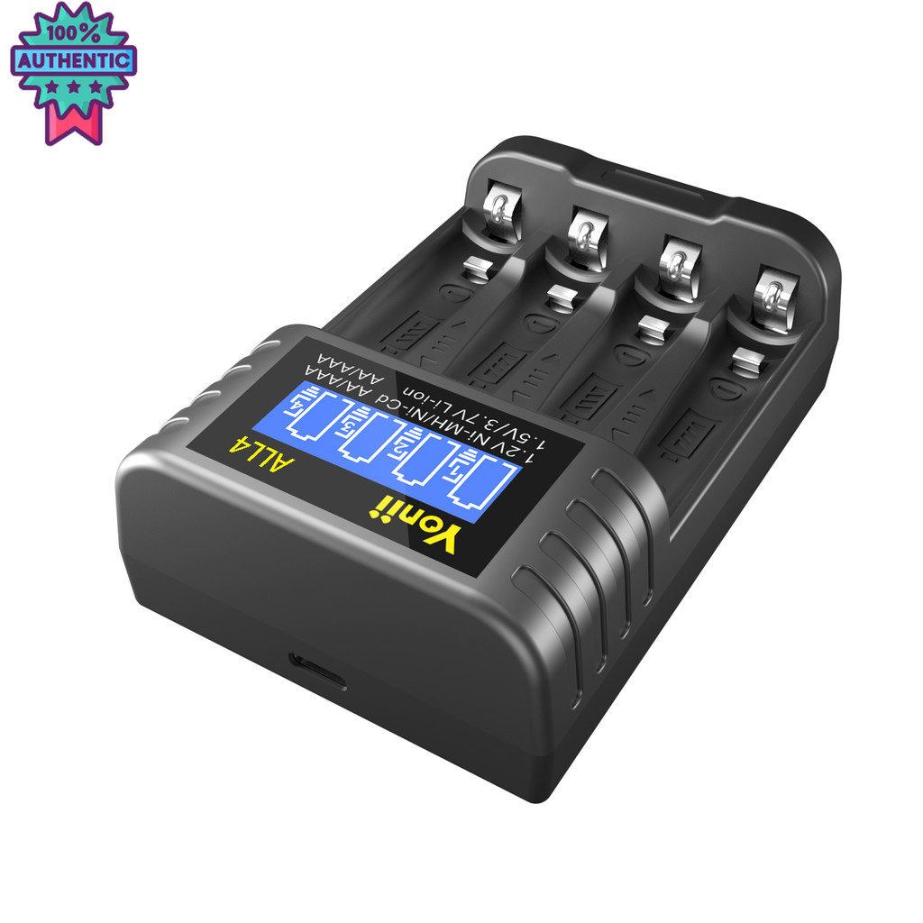 Yonii ALL4 เครื่องชาร์จ 1.2VNI-MH/Ni-Cd AA/AAA ถ่านชาร์จ 1.5V/3.7VLi-ion แ 4 ช่อง เต็มตัดอัตโนมัต  4