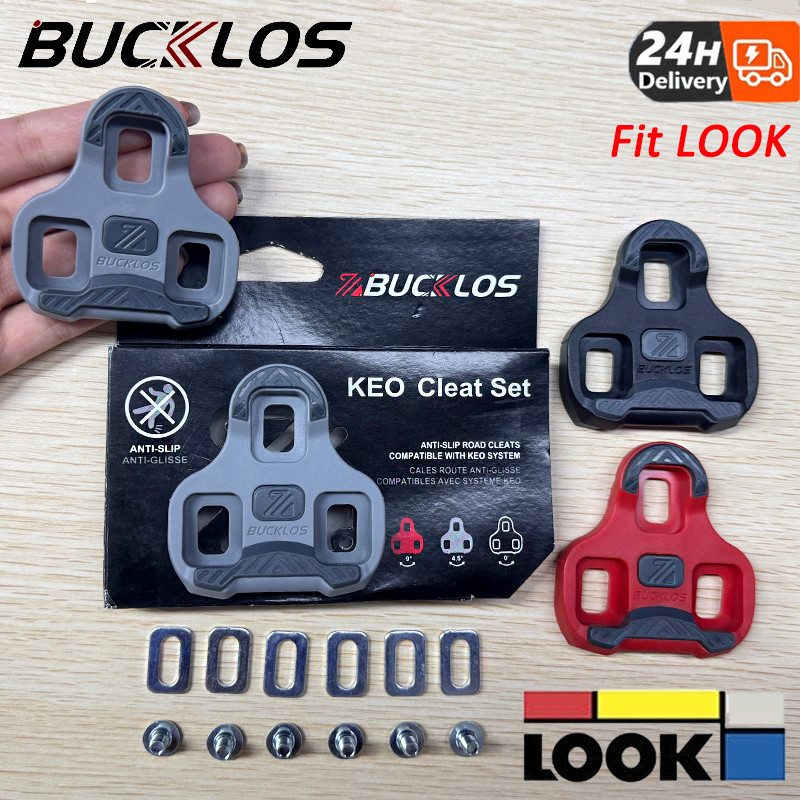 Bucklos Cleat สิ่งที่แนบมาจักรยานเสือหมอบกันลื่น 0/4.5/9° Look KEO Cleats Pedal RB Durable Cleat Cycling Parts