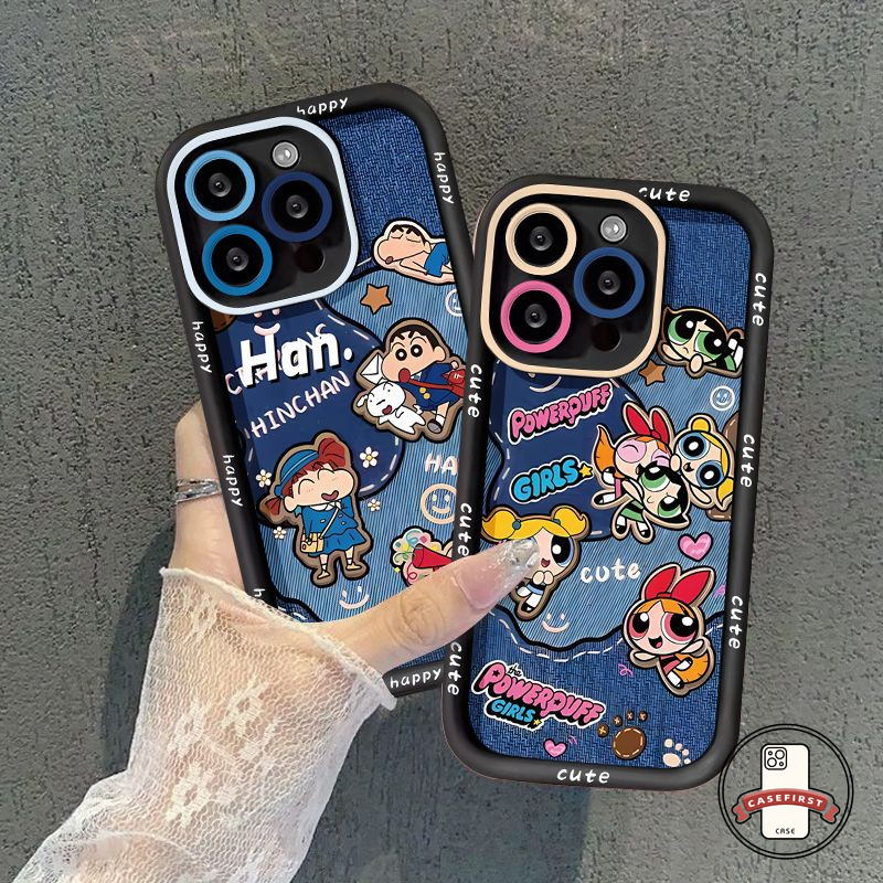สีเทียนการ์ตูนชินชานซุปเปอร์เกิร์ลนุ่ม เคส Oppo A17 A58 A18 A12 A77 A78 A16 A33 A17K A38 A15 A35 A7 A57 A53 A54