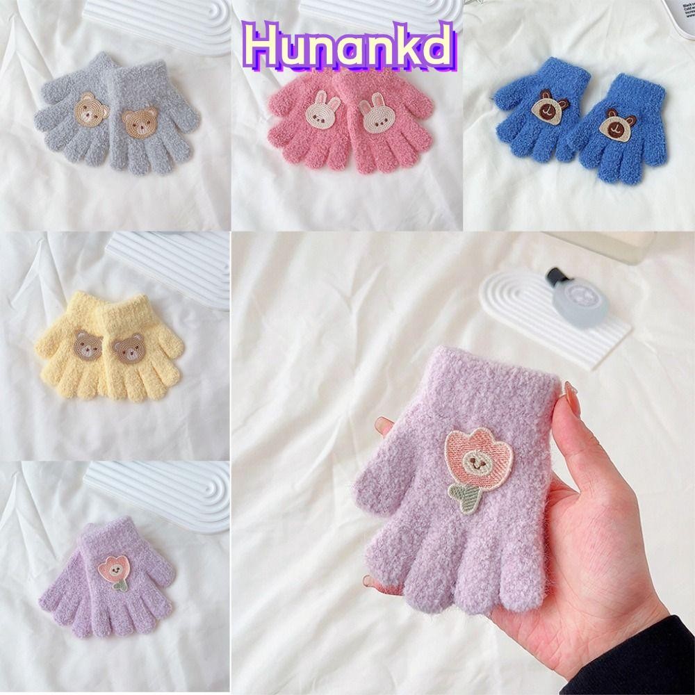 Hunan เด็กถุงมือ, Thicken กํามะหยี่อุ่น Full Finger Mittens, การ์ตูนฤดูใบไม้ร่วงฤดูหนาวถุงมือเย็น Proof Warm Mittens สําหรับ 1-3 ปี
