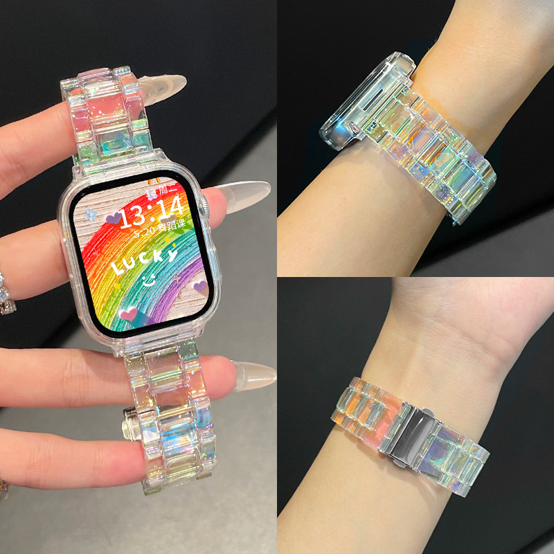 ใหม่เลเซอร์สายโปร่งใสพร้อมเคสสําหรับ Redmi Watch 5 Active Smart Watch Band สายรัดข้อมือ Redmi Watch 5 Lite อุปกรณ์เสริมสายรัด