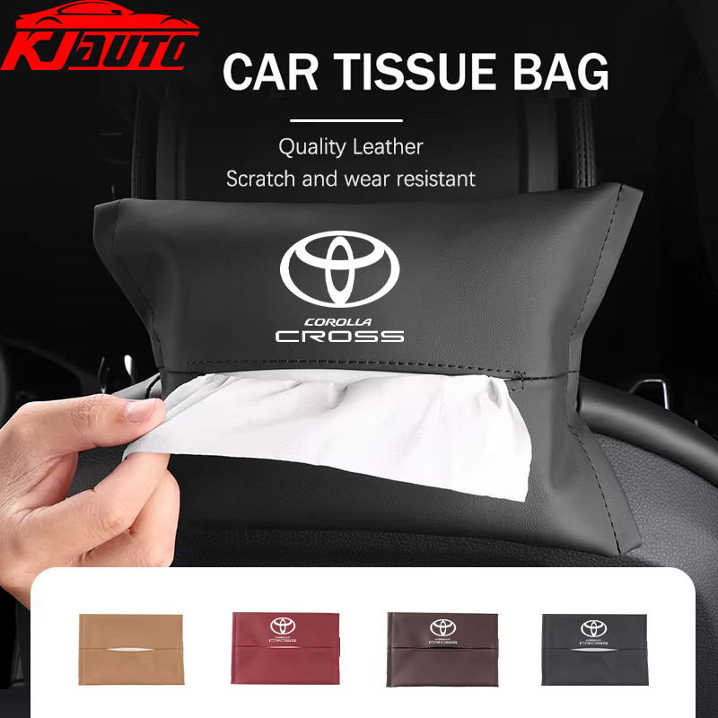 1/2pcs Toyota Corolla Cross รถกล่องกระดาษทิชชู Nappa หนังรถคอนโซลกลางคอนโซลผ้าเช็ดปากกล่อง Sun Visor เนื้อเยื่อ TRD GR กีฬาอุปกรณ์เสริม