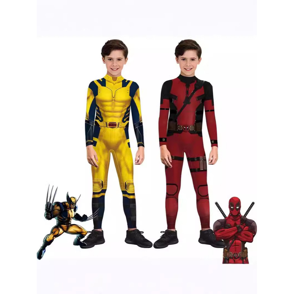 เสื้อผ้า Wolverine Deadpool 3 cosiay cos แน่นเสื้อผ้าเด็กของขวัญ