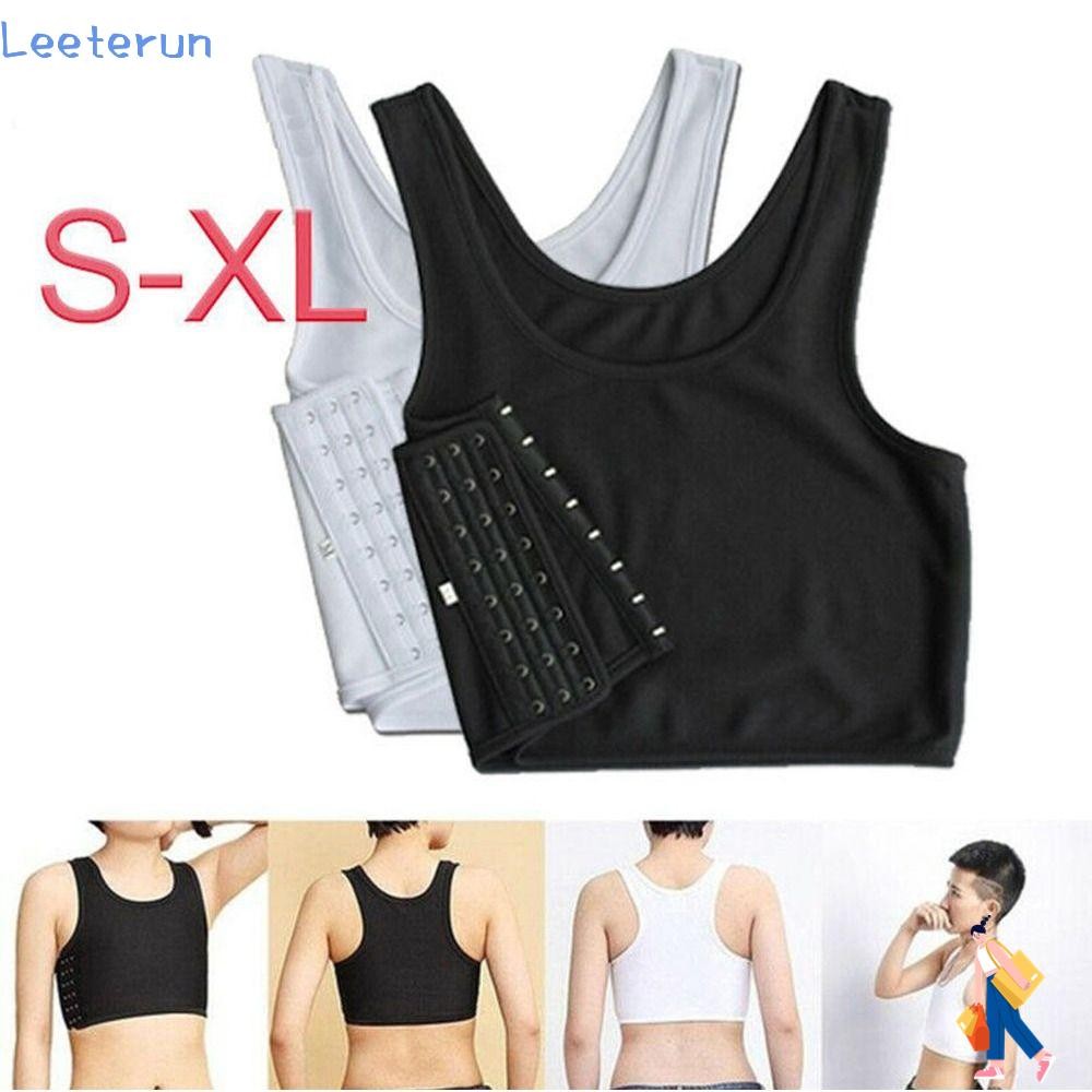 Leeterun เสื้อกล้าม, เสื้อกั๊กแบนเต้านมเลสเบี้ยนทอมชุดกระชับสัดส่วน, ชุดชั้นในรัดตัว M-3XL Breast Binder