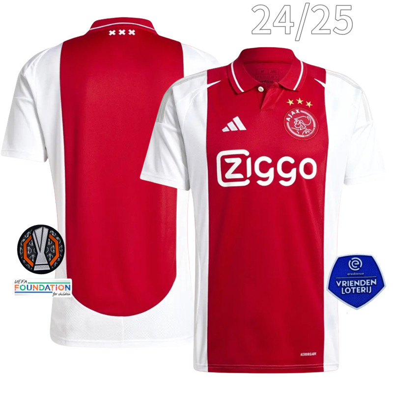 S-xxl 24/25 Ajax Home เสื้อฟุตบอลผู้ชาย