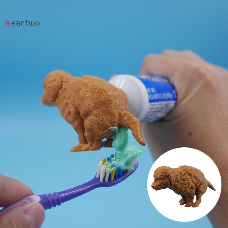 <beartwo> เครื่องจ่ายยาสีฟันตลก Creative Fun Pooping ยาสีฟันสุนัข Squeezer ฝาปิดยาสีฟันสําหรับเด็กและผู้ใหญ่ Prank Prank ของเล่น Nice