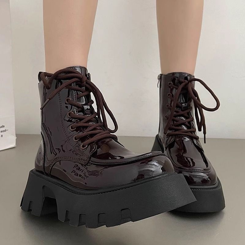 Martin Boots รองเท้าหนังเวอร์ชั่นเกาหลีลําลองหนาSoledสไตล์ใหม่