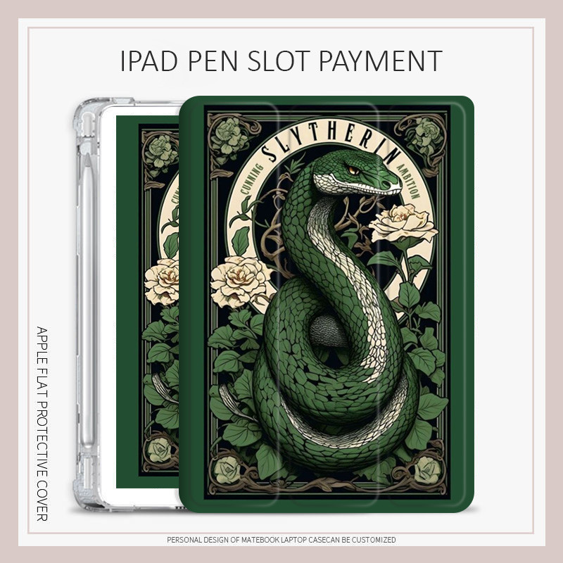 เคส Harry Potter Slytherin iPad 2022 pro11 2024 pro13 pro12.9 เคส iPad 10.2 gen7/8/9 gen10 air4/5/6 mini4/5/6 cover air7  gen11 mini7