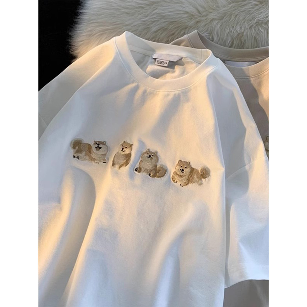 COD (จัดส่งในกรุงเทพฯ) MAO Shop เสื้อยืดแขนสั้นฤดูร้อนอเมริกันคอกลมหลวมครึ่งแขนคู่เสื้อยืดคู่ เสื้อคู่#56463