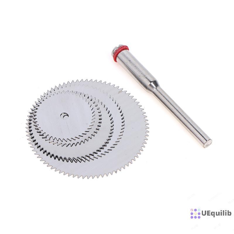 Uequilib 6 ชิ้น/เซ็ตสแตนเลส Slice โลหะ Cutg Disc 1 Mandre สําหรับเครื่องมือโรตารี่ 16 18 22 25 32 มม.Cutg Disc เครื่องมือใหม่