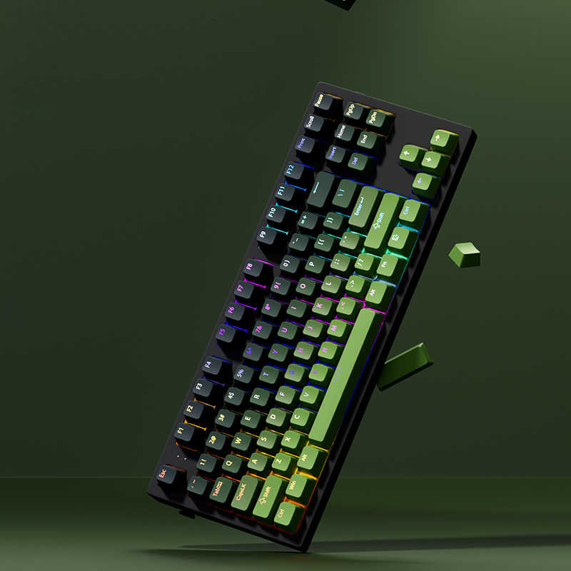 130 คีย์ Matcha Green Shine ผ่าน Keycaps OEM Profile Double Shot PBT Keycaps สําหรับ Cherry MX Switches คีย์บอร์ดเกม