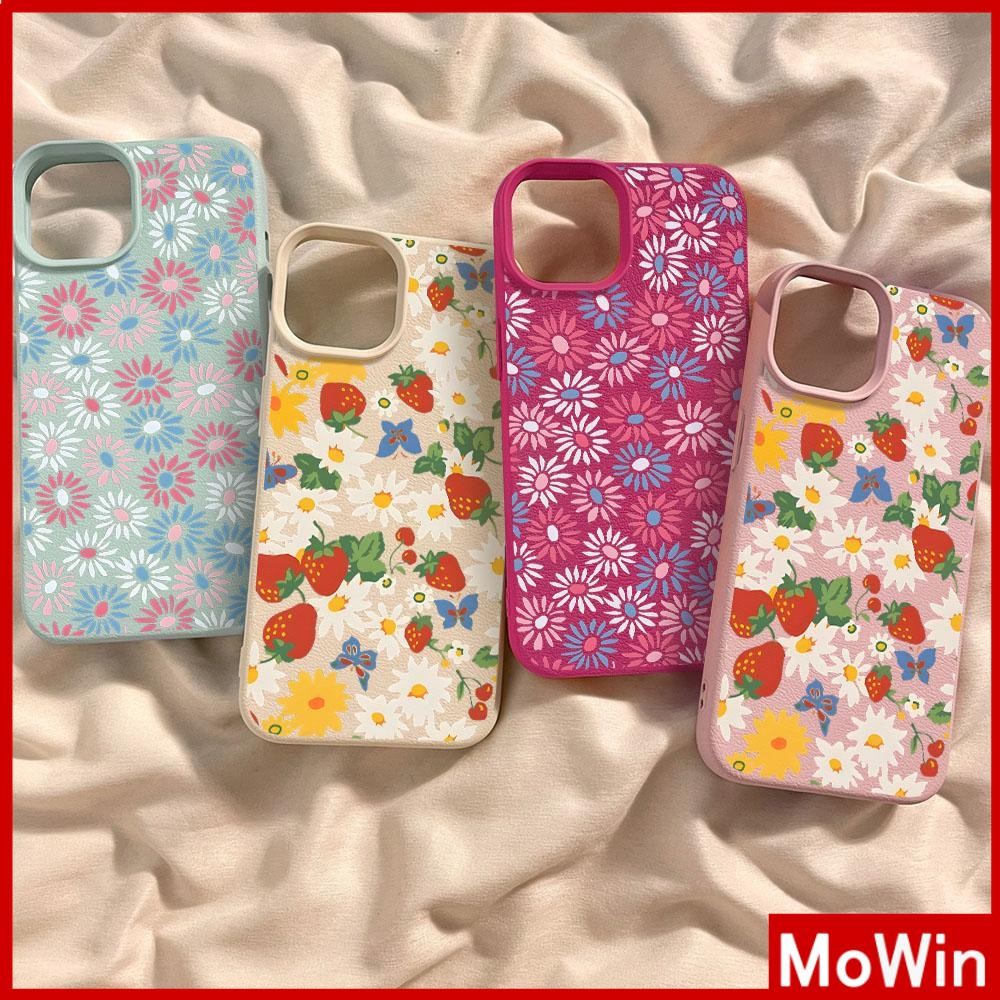 Movin - เคส iPhone 16 Pro Max iPhone 11 เคสหนังเนื้อนิ่มสีแคนดี้ TPU ดอกไม้สวยสวย Compatible With iPhone15 Pro max 14 13 12 Pro max XS XR 7 Plus 8 Plus