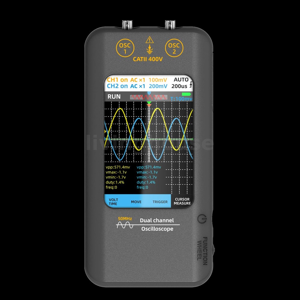 11.11 BSIDE Dual-Channel Oscilloscope O2 50MHz 250MSa/s ตัวอย่างเวลาจริง 3.98 นิ้วหน้าจอสัมผัสในตัวส