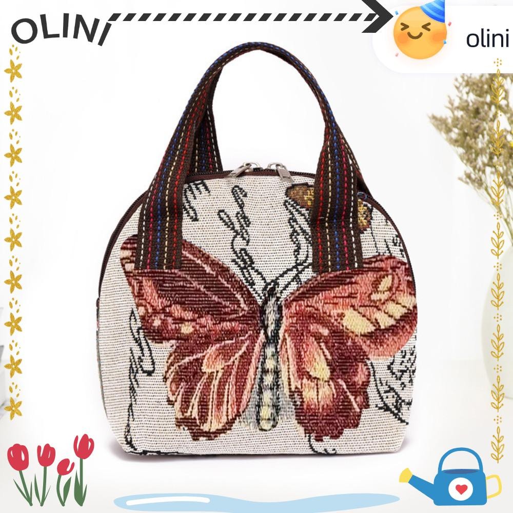 Olini กระเป๋าถือหูหิ้วด้านบน, กระเป๋าถือ Dacron Retro Tote, กระเป๋าถือผ้าฝ้ายผ้าลินิน