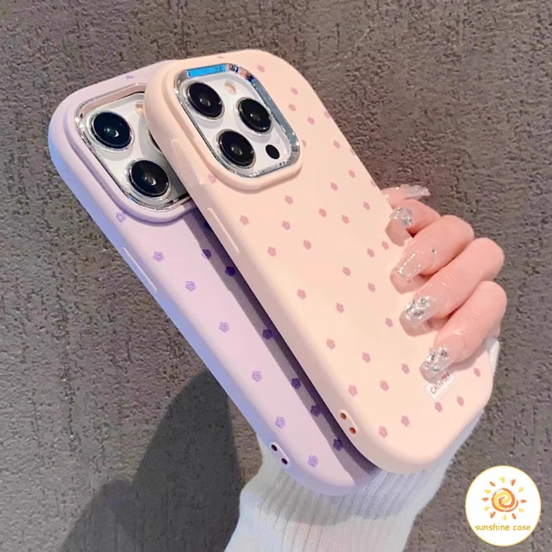 🔥GOOD🔥 เคสโทรศัพท์ลายดอกไม้ขนาดเล็ก กรอบชุบด้วยไฟฟ้า ไอโฟน11 For iPhone12 13 14 15Pro MAX X XS XR XS 7 8Plus SE2020