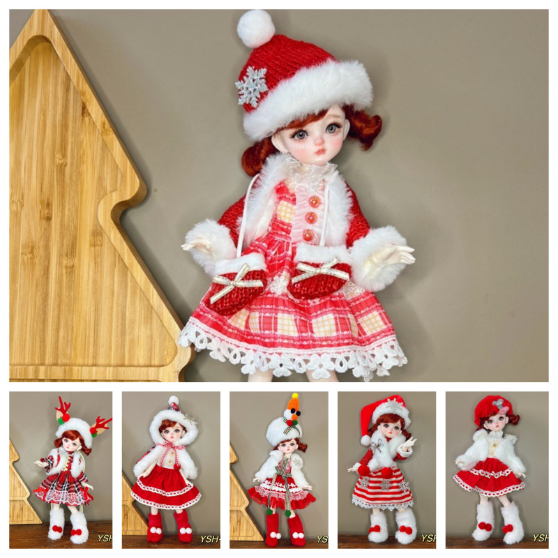 ตุ๊กตาbjdแต่งตัวเสื้อผ้า30ซม.ตุ๊กตาlolitaและคริสต์มาสชุดอุปกรณ์เสริม