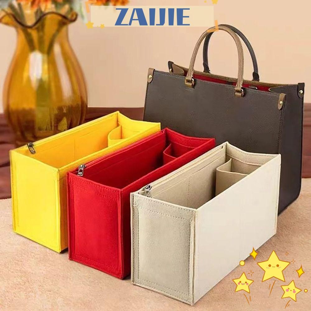 Zaijie24 กระเป๋าถือใส่กระเป๋า,องค์กรจัดเก็บกระเป๋าซับ,กระเป๋าคุณภาพสูงสนับสนุน Felt กระเป๋าภายในแบบพกพาสําหรับ LV Onthego