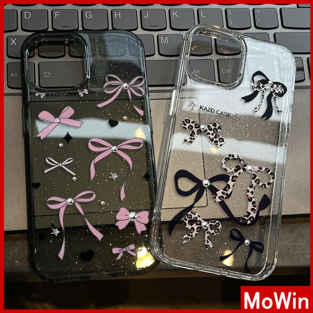 Movin - เคส iPhone 16 Pro Max iPhone 11 เคสใสแบบแวววาว TPU นุ่มสีสันสดใส โบว์สีสันสวยงามน่ารัก Compatible iPhone15 Pro max 14 13 12 Pro max XS XR 7 Plus 8 Plus