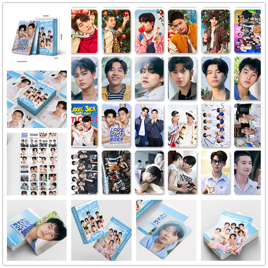 60+32 ชิ้น การ์ดโลโม่ Love Sick Photocards สติ๊กเกอร์การ์ดรูปถ่าย Holographic Pun และ No Thai TV Ser