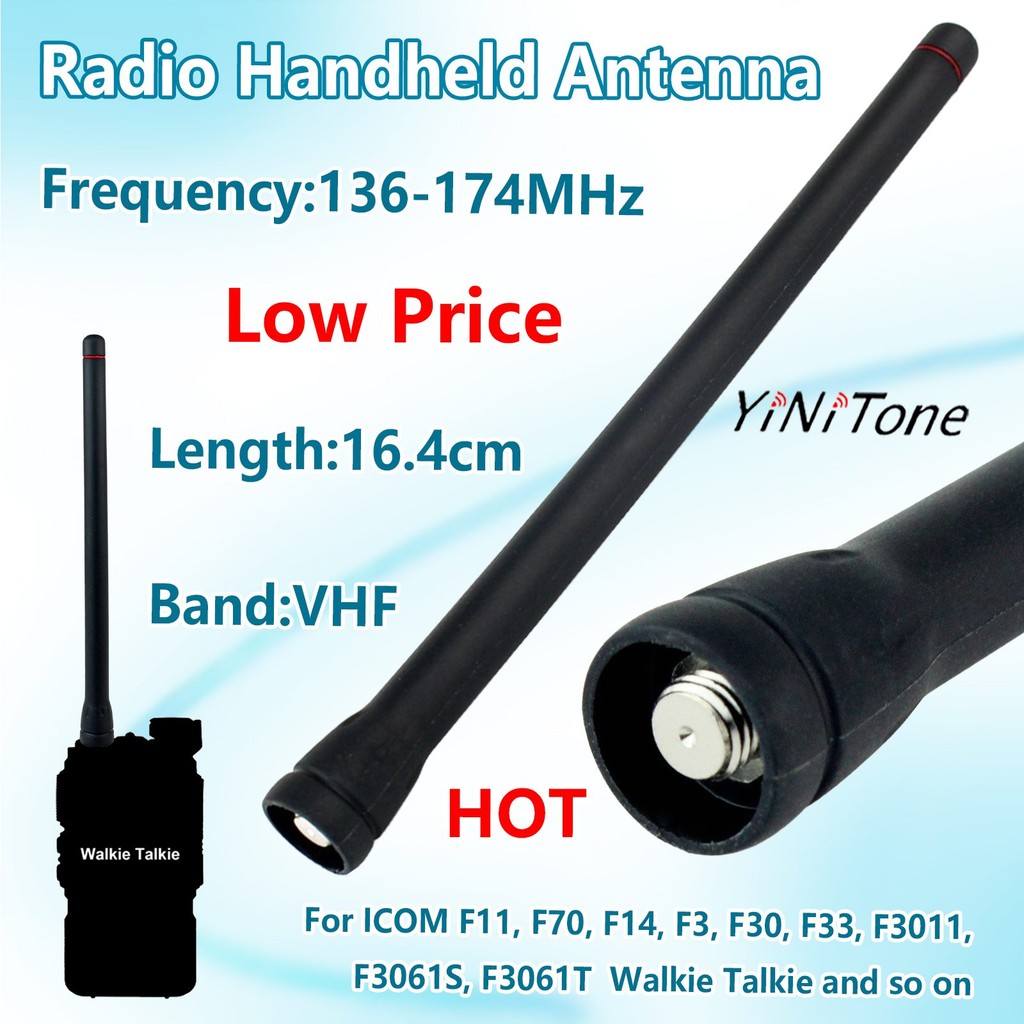 Vhf 136-174MHz เสาอากาศวิทยุสองทางสําหรับ ICOM F11 F11S F14 F14S F3 F30 F3021 F3061 Walkie Talkie เสาอากาศมือถือ