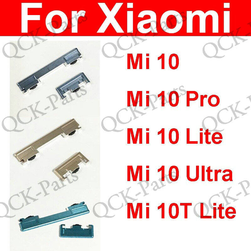 เปิดไฟปรับระดับเสียงปุ่มด้านข้างสําหรับ Xiaomi Mi 10 Mi 10 Pro Mi 10 Lite Mi 10T Lite ปริมาณไฟปุ่มด้านข้างอะไหล่