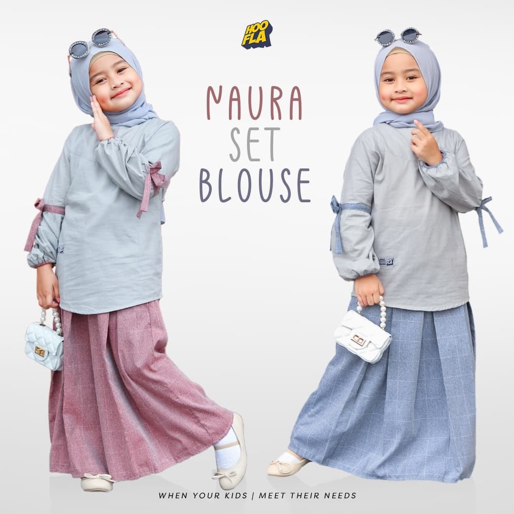 LOKAL Kayssyari - Naura Muslimic Girls Clothing Set Blouse by Hooflakids Premium Local Brand