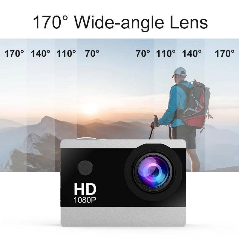 กล้องกีฬา HD 4K 30fps WiFi 2.0 นิ้วหน้าจอ lPS lP68 มุมกว้างใต้น้ํา 30m กล้องกันน้ําหมวกกันน็อคจักรยานกล้องวิดีโอกีฬากลางแจ้งกล้อง dv