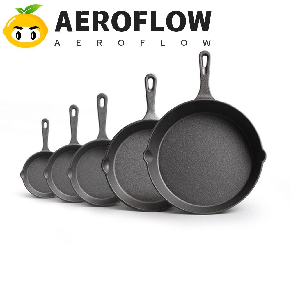 Aeroflow ไข่เจียว Skillet, กระทะเหล็กหล่อไม่เคลือบ Nonstick, ทนทานทนความร้อน Multi-size Signature Teardrop Handle กระทะไข่เจียวขนาดเล็กทําอาหาร